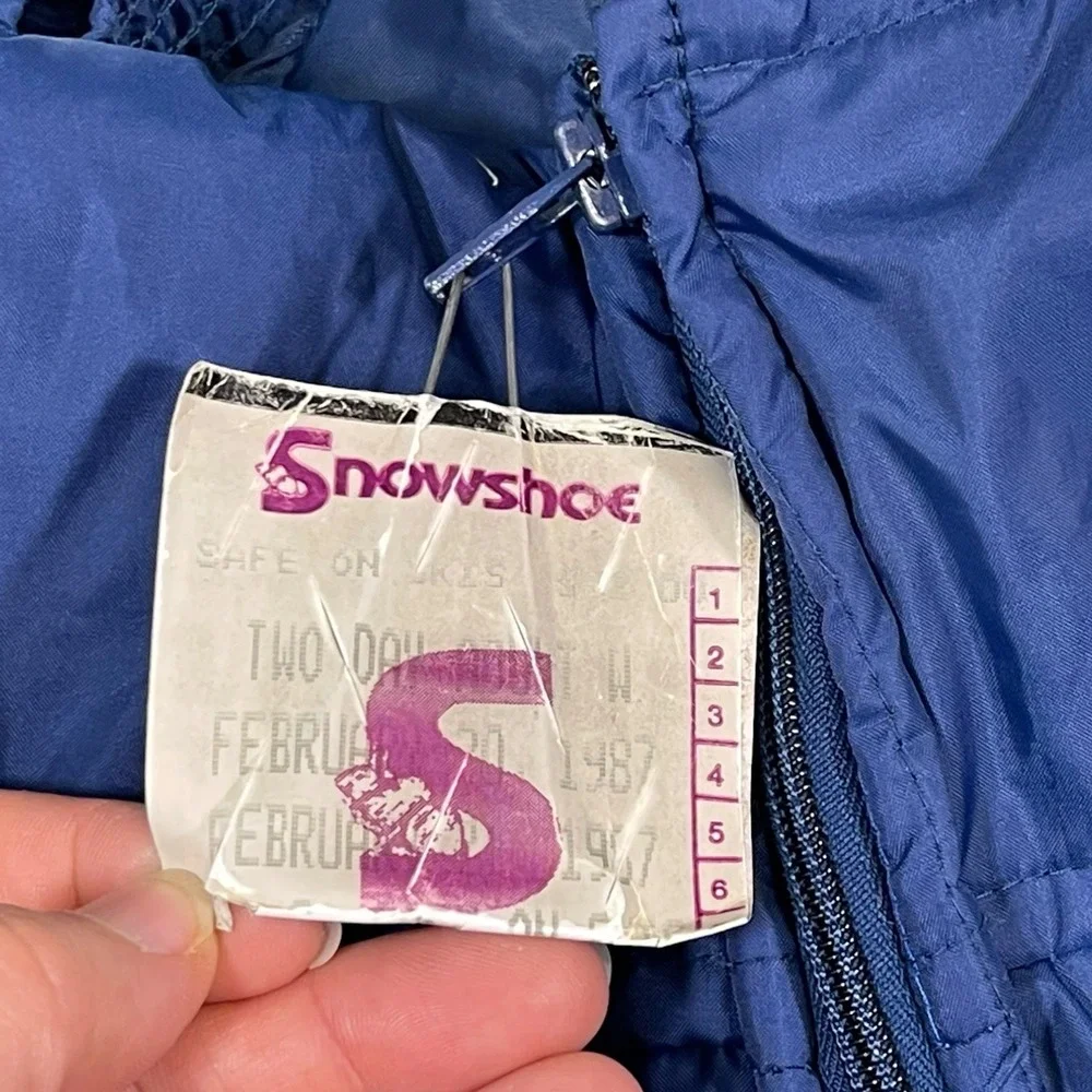 M.I. USA Mens XL Blue Snow Bibs Insulated Ski Overalls Retro Gorpcore 80s Puffy